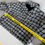 Ophelia Roe  Black White Houndstooth Tweed Cropped Jacket Gold Buttons Large NEW Photo 8