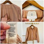 Anthropologie Hei Hei Hilltop Bomber Clay Pink Zip Up Linen Lightweight Jacket Photo 1