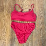 ANDIE  Bikini Set Maui Top 90s High Waisted Bottom Cherry Red size‎ S NWT Photo 2