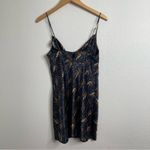 Victoria's Secret  Vintage Nightgown Navy Blue Bird Print Cowl Neck Mini Dress Photo 3