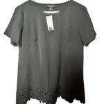 Grace the Perfect Fit Womens Short Sleeve Professional Office Black Blouse Sz S Photo 3