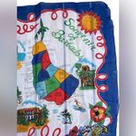 Souvenir Of Barbados Vintage Sheer Nylon Scarf Approx. 28 X 31 Blue Photo 1