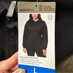 Mondetta  Collared Fleece Pullover Top NWT Women's Size Large Black Photo 5