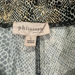 Philosophy  Black and Brown A-Line Skirt Sz L Animal Print Panel Circle Photo 2