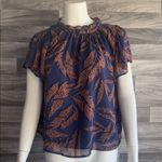 THML Blue and Orange Patterned Blouse Photo 1