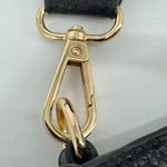 Crossbody Pebbled Faux Leather Pouch with Strap Black Gold One Size Photo 5