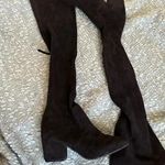 Women’s sock boot size 38 zipper back black faux suede boots Photo 1