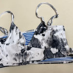 T & B Women’s Black and White Tie Dye Bikini Top Photo 0