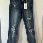 Judy Blue  Ripped Cropped Jeans in Dark Wash Photo 0