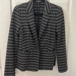 EXPRESS  Women's Striped Black and Gray Blazer Photo 0
