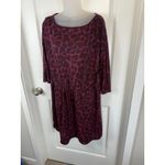 H by Halston  Women's Medium Burgundy Abstract Print Drawstring Waist Dress M Photo 6
