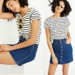 Madewell  Button Front Stretch Denim Straight Mini Skirt in Arroyo Wash, Sz 25 XS Photo 9