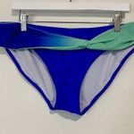 Women’s Ombré Twist Front Bikini Swim Bottoms Blue Size XL NWOT Photo 0