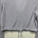 Free People Linen Blend Bohemian Cropped Lavender Women's Boxy Top Size Large Photo 7
