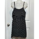 Elle  Women's Black White Polka Dot Ruffle Tiered Spaghetti Strap Dress Large L Photo 1
