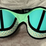 SO ‎ Crochet Colorblock Strapless Push-up Underwire Bikini SwimTop Green - Size M Photo 0