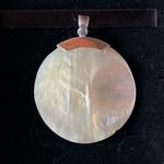 MOTHER OF PEARL Natural Seashell Pendant BIG AND BEAUTIFUL White 2” Beachy BOHO Photo 2