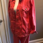 Jessica London Vintage Pink Coral Denim 2 Piece Set Jacket & Jeans Size 12-14 Photo 3