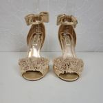 Badgley Mischka LELAH Womens Sandal Size 5.5 Cream Frilly Wedding Bridal Heels Photo 3