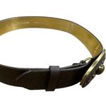 Adrienne Landau Womens Brown Embossed Leather Belt brass buckle M SKU 6930 Photo 4