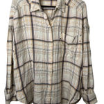 We The Free  Beige and Brown Plaid Flannel Shirt Photo 0