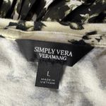 Simply Vera Vera Wang Large Top Abstract Cap Sleeves Stretch Pleated Hem Multi Green Photo 6