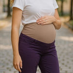 Loft Ann Taylor  Womens Pants Size 14 Purple Corduroy Maternity‎ Pants Wide Leg Photo 0