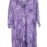 Lauren Ralph Lauren Purple Paisley Nightshirt Pajama Embroidered Size S Designer Photo 0