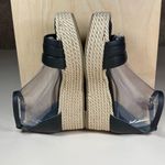 Franco Sarto  Espadrille Black leather Sandals Ankle Strap 8.5 Beach Vacation Photo 4