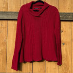 Jeanne pierre  Dark Red cowl neck sweater size large‎ fall winter Knit Minimalist Photo 0