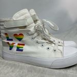 Pride love rainbow FEIYAO canvas Converse Style Shoes size 40 colorful lips White Photo 3