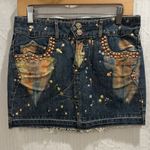 Inkslingers Denim Mini Skirt Blue Size 6 Photo 0