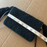 Judith Leiber vintage embroidered Suede evening mini bag with tassles, black Photo 8