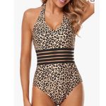 Clliet Cillet Womens Sexy V Neck Swimsuits Mesh Halter One Piece Bathing Suits Photo 4