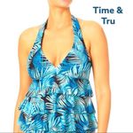 Nwot Time & Tru pretty black and blue and aqua colored ruffle layered 2 piece Size 2X Photo 1