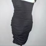 Olivaceous Black Bodycon Ruched Halter Cutout Short Mini Dress Small NWOT LBD Photo 5