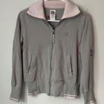 The North Face  full-zip jacket light pink collar red stitching, size womens M # Photo 0