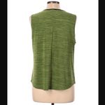 Ava James  Sleeveless Split Neck Blouse Green Marled Photo 1