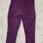 EXPRESS Purple Ankle Legging Mid Rise Front Tie Fringe Denim Jeans Photo 8