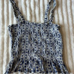 Patrons of Peace  Blue and White Smocked Top Photo 0