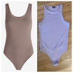 EXPRESS NWOT Body Contour High Neck Bodysuit in Dusty Mauve Purple - Size Small Photo 1