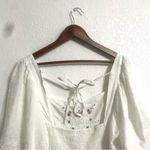 Old Navy NWT  Womens Shirt Blouse White Floral Embroidered Babydoll Size 3X Photo 3