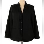 Jessica London  Classic Black Linen Blend Blazer Jacket Plus Size 18W Photo 0