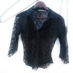 Bisou Bisou ‎ Sheer Black Lace Shirt Photo 5