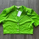 WAYF Roxbury Satin Crop Button-Up Shirt Photo 1