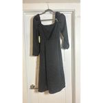 Aritzia  Wilfred Bridgerton Satin midi dress Black slit Size XS 0 Photo 3