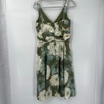 Vtg Y2K R&K Originals Babydoll Midi Dress 10 Cottage Floral Satin Ruched Flowy Green Photo 5