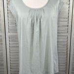 Loft  Silky Cap Sleeve Tee w Pleated Bust Light Sage Green-Large Photo 0