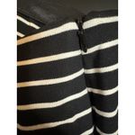 Ann Taylor  Short Knit Skirt Womens Size 12 Black White Stripe Blue Grosgrain Hem Photo 3