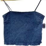 Abercrombie & Fitch Navy Blue Ruffle Sleeveless Cropped Tank Top Crop Top Sz XL Photo 0